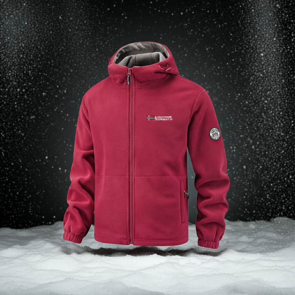 Men's Windproof Hooded Fleece Coat