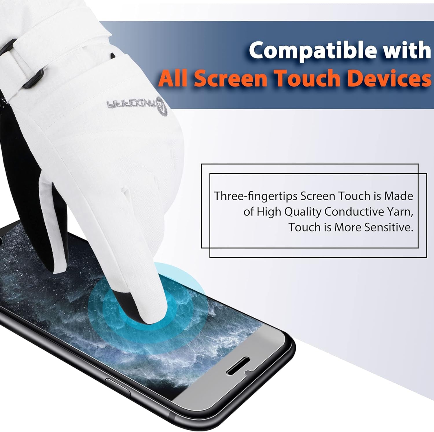 Women'S Waterproof Touchscreen Ski Gloves