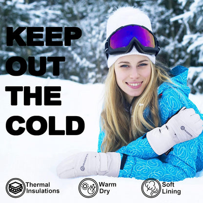 Women'S Waterproof Touchscreen Ski Gloves