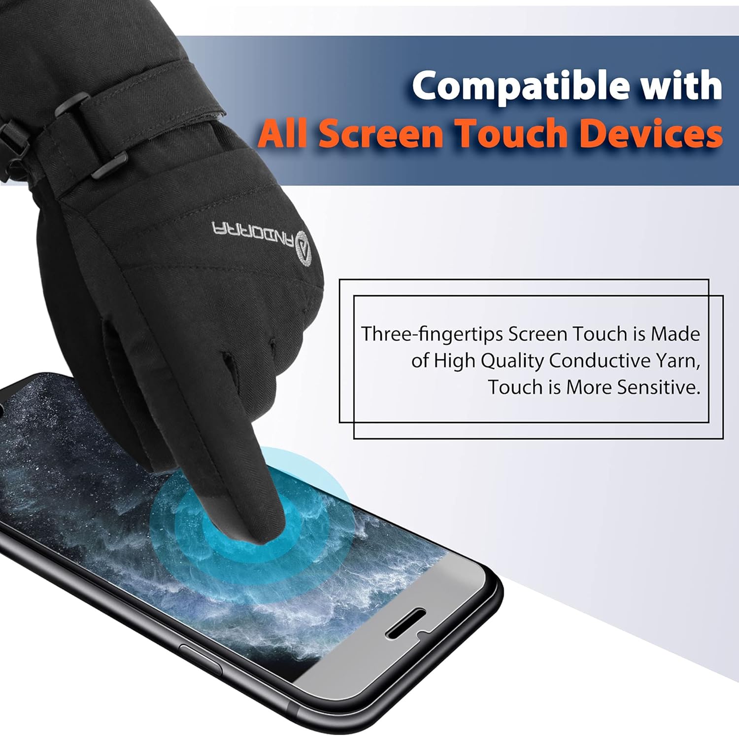 Women'S Waterproof Touchscreen Ski Gloves