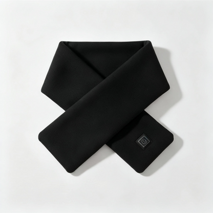 Black heating pad on a light gray background