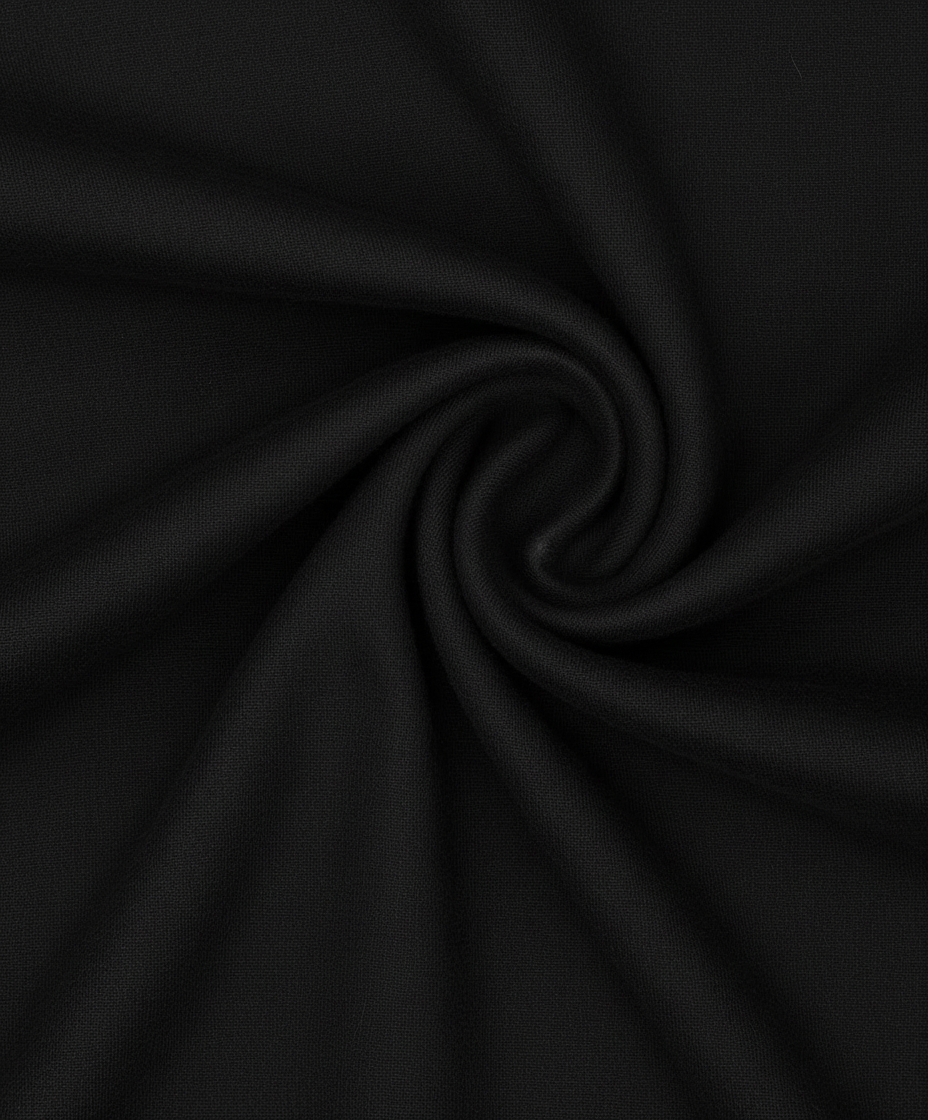 Close-up of black fabric with folds