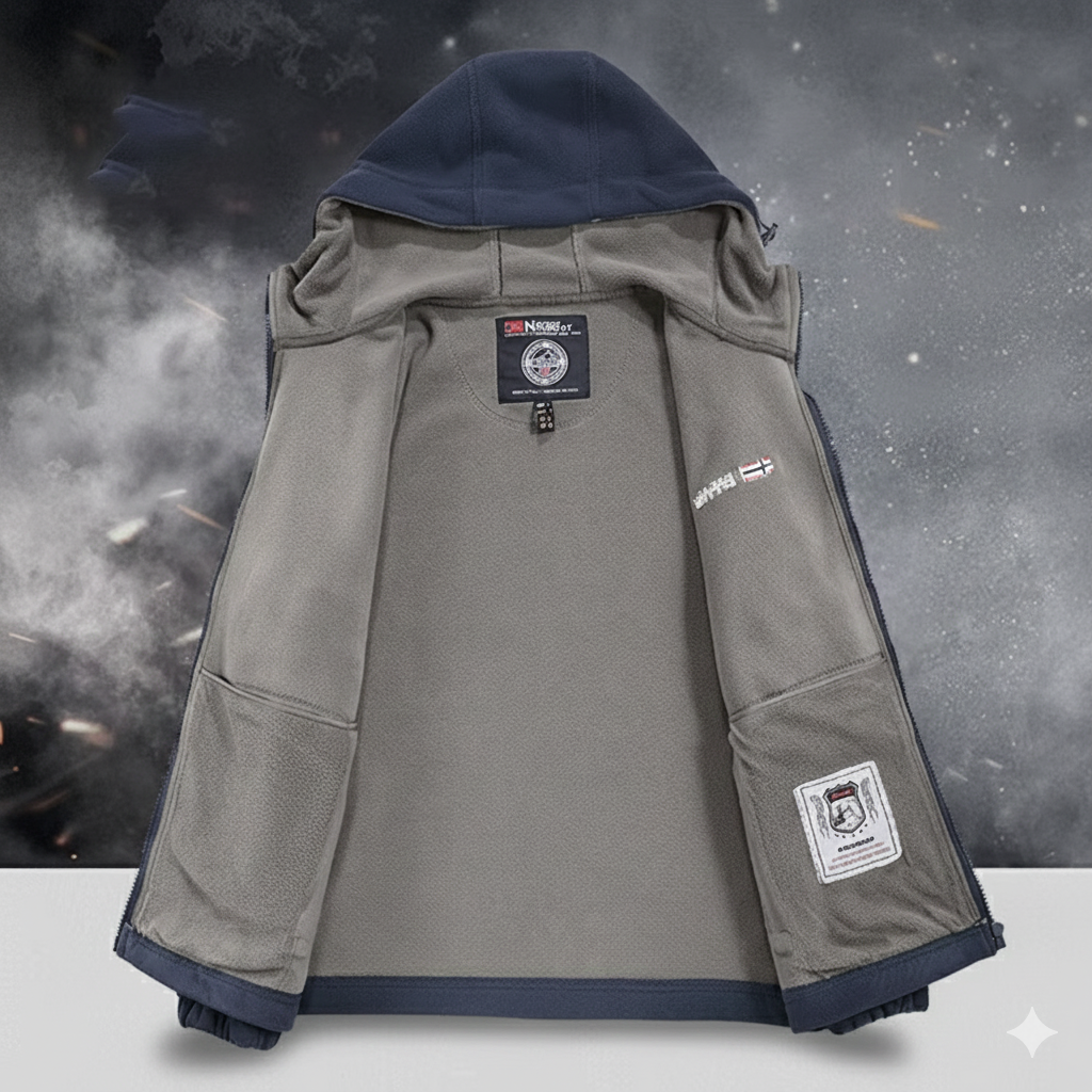Men's Windproof Hooded Fleece Coat