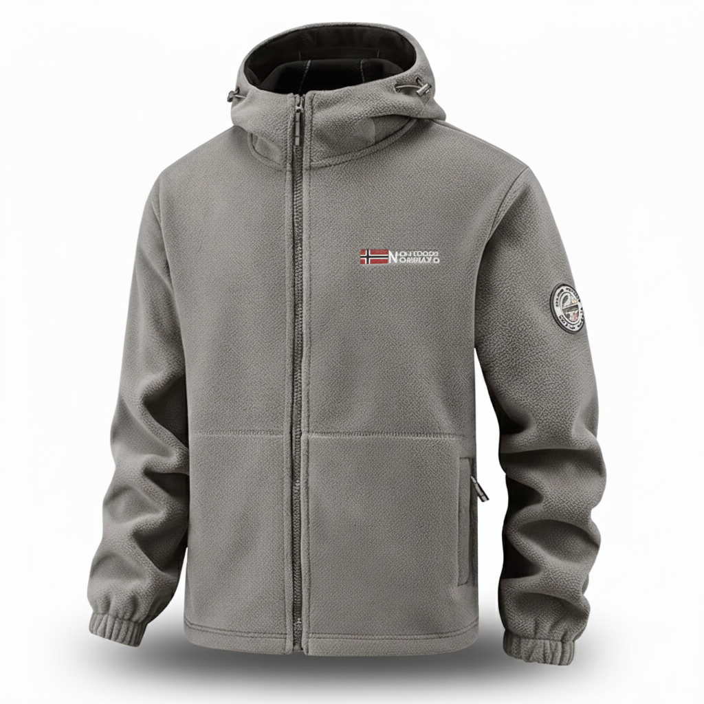 Men's Windproof Hooded Fleece Coat