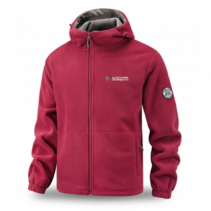 Men's Windproof Hooded Fleece Coat