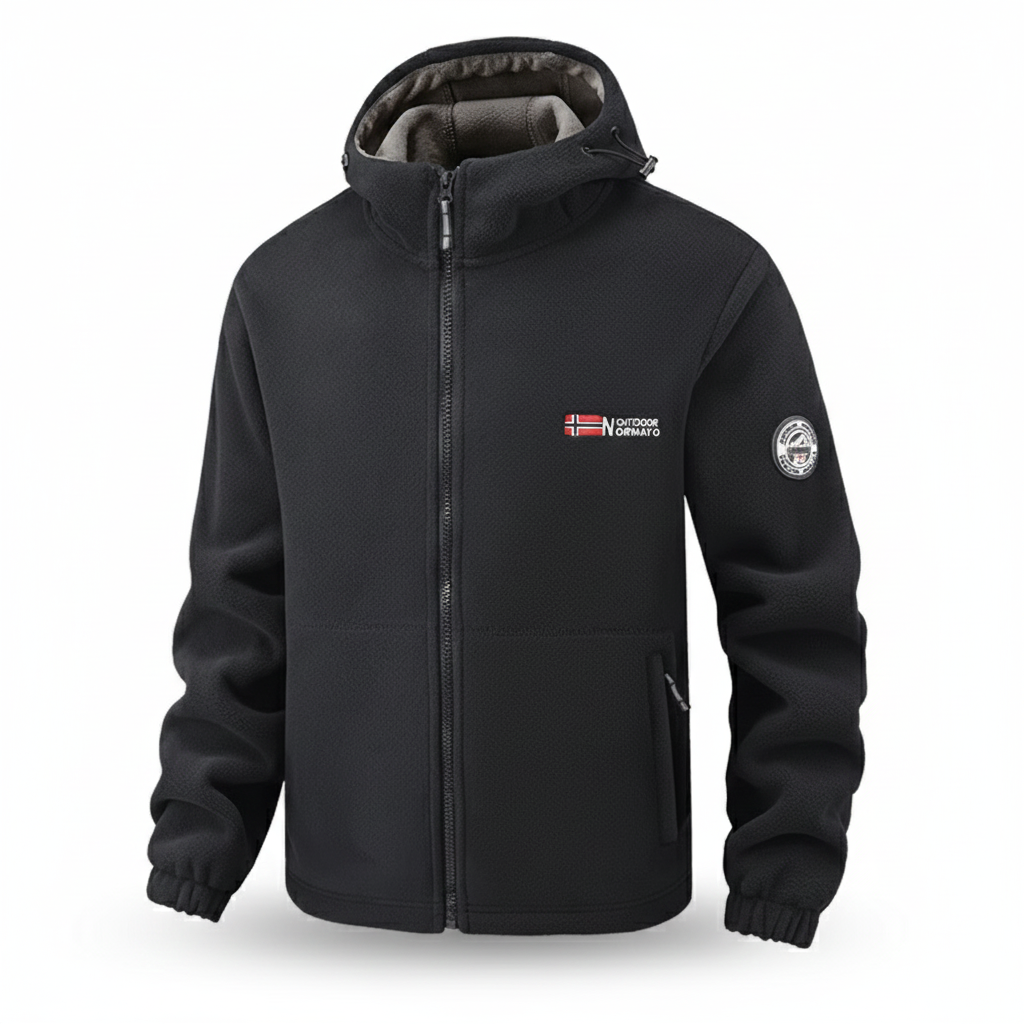 Men's Windproof Hooded Fleece Coat