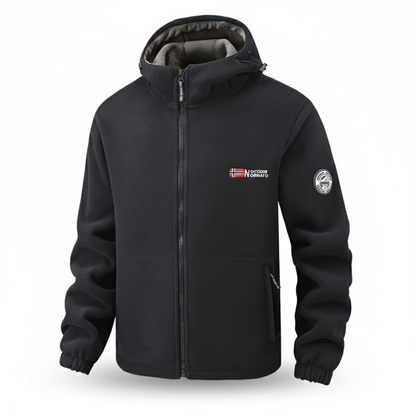 Men's Windproof Hooded Fleece Coat