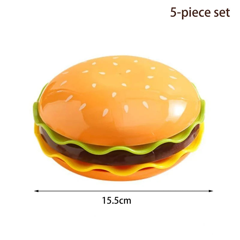 Elevate Your Dining Experience with Our Fun 5-Piece and 7-Piece Hamburger and Dipping Sauce Dish Set - Perfect for Family Meals and Gatherings!