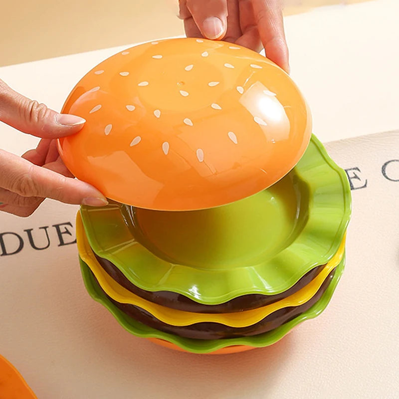 Elevate Your Dining Experience with Our Fun 5-Piece and 7-Piece Hamburger and Dipping Sauce Dish Set - Perfect for Family Meals and Gatherings!